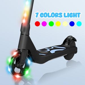 SISIGAD Electric Scooter for Kids Ages 6-12, LED Light-Up Deck, Kids Scooters with 3 Adjustment Levels Handlebar to 36 Inches High,5.3