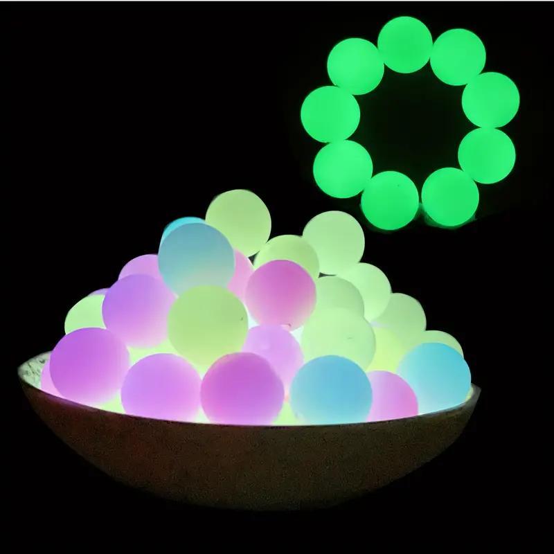 Luminous Silicone Beads (30pcs set), Mixed Color Loose Spacing Beads, DIY Beads for Bracelet, Necklace, Earrings, Chain Decoration, Handicraft Materials