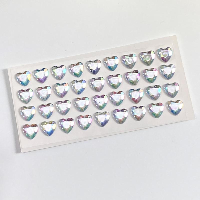 Heart Shaped Sticker, 5 Counts set Assorted Color Sparkling Heart Sticker, Self Adhesive Decorative Sticker for DIY Scrapbook, Journal, Gift Wrapping