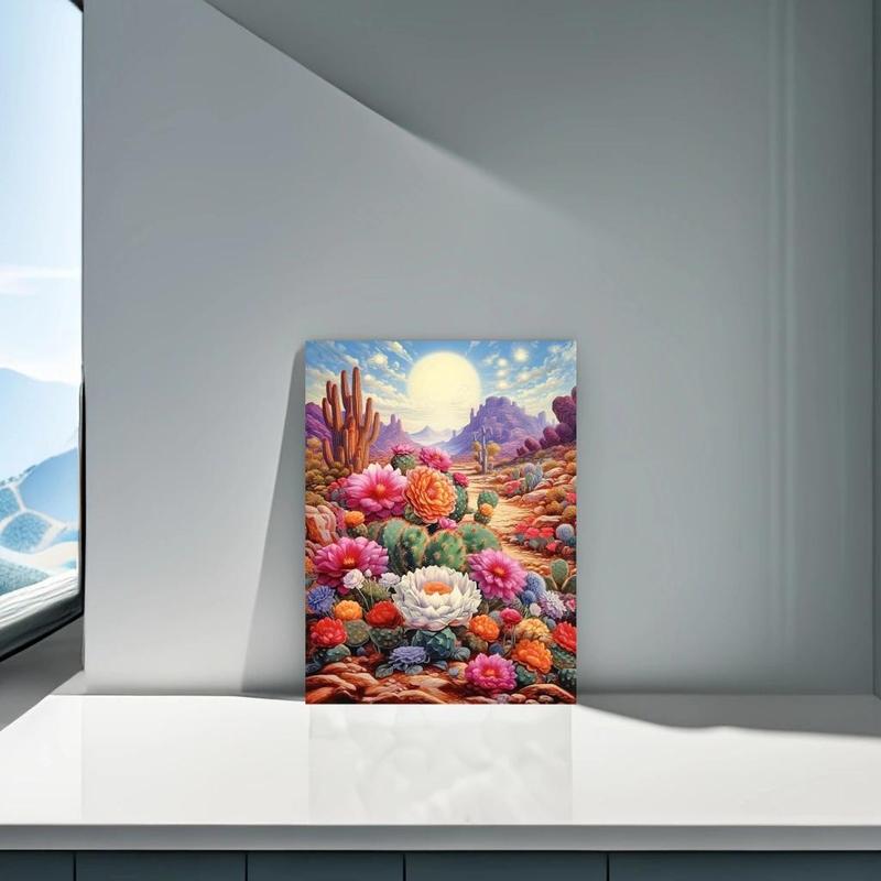 Desert Flower Pattern DIY Diamond Arts Colorful Painting Kit, DIY Decorative Art Picture for Beginner, DIY Home Decor