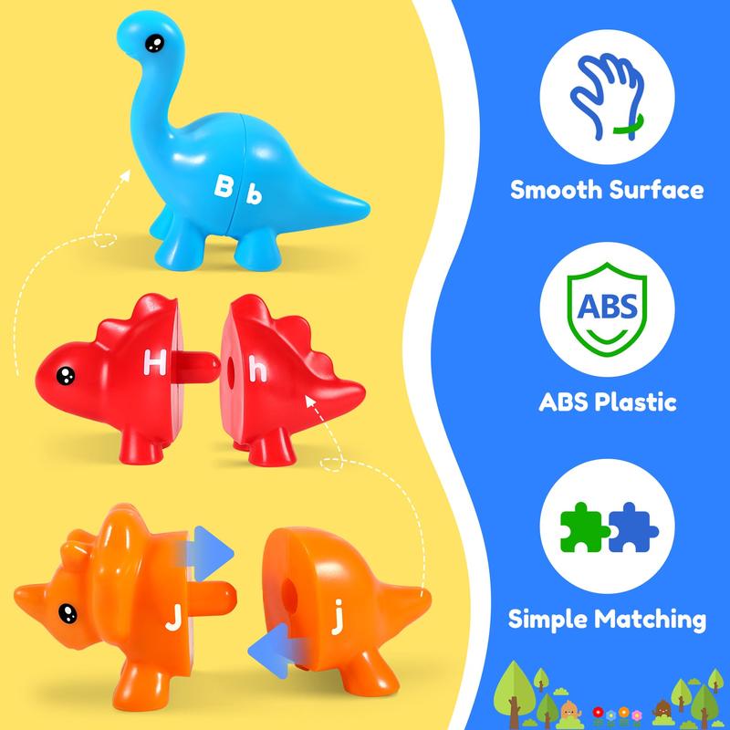 Matching Letter Counting Double-Sided Dinosaur Toy ABC Letter Preschool Education Sensory Classification Education Montessori Children's Toy Set