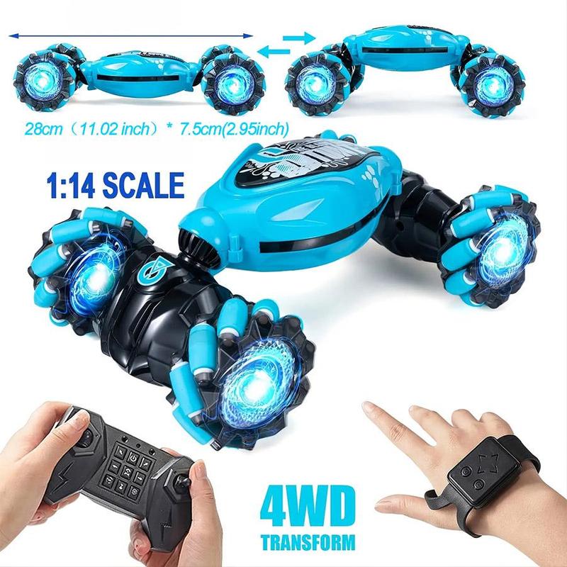 Remote Control Car Toy, 1 Set 4WD 2.4g RC Car, RC 360 Degree Stunt Car With Light & Music, Double Sided Stunt Car, Christmas Gift