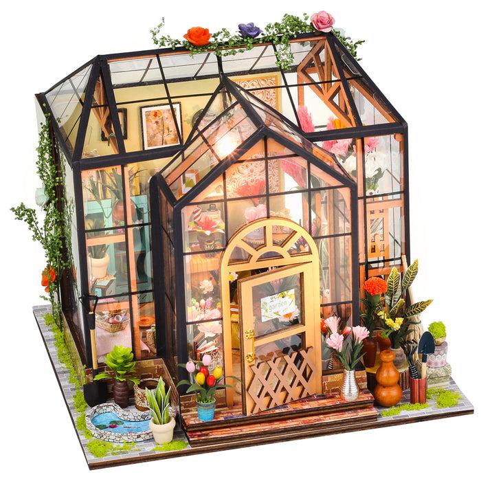 Create Your Own Flower Oasis with DIY Miniature Jenny Greenhouse - Wooden Dollhouse Kit - Doll Houses & Playsets