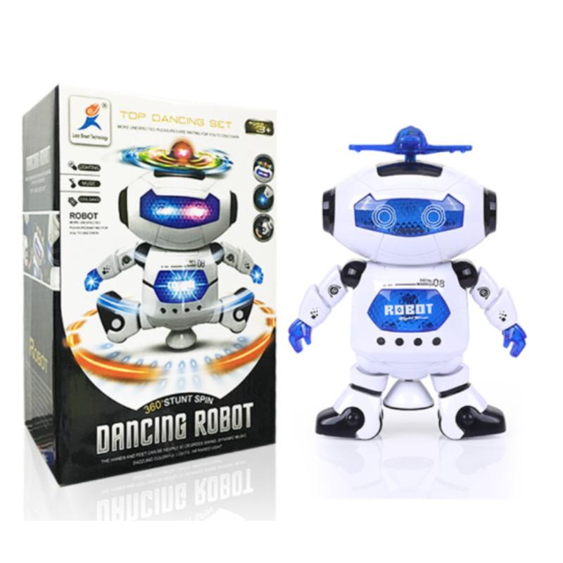 Musical Walking Dancing Robot Toy for Kids, Flashing Lights, 360° Body Spinning, Electronic Kids Toys, Perfect Gift for Xmas