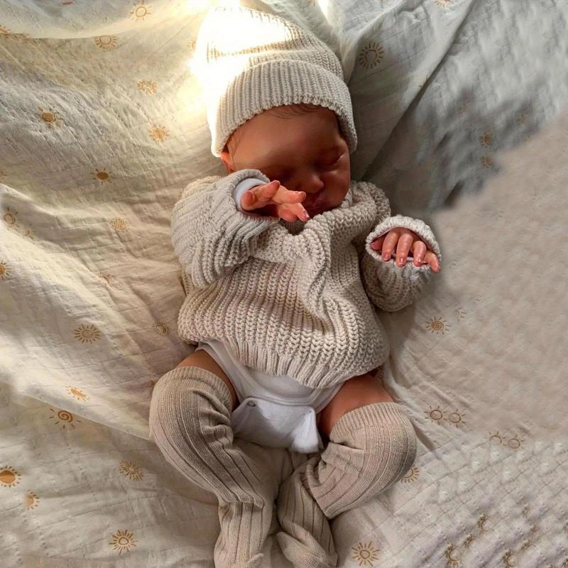 Realistic Asleep Reborn Doll, 1 Set 20 Inch Alive Soft Silicone Newborn Bebe & Accessories, Cute Bedtime Toy, Birthday Gift For Child