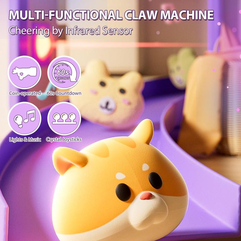 Claw Machine for Kids, Unicorns Toy Claw Machine Large, Mini Arcade Claw Machine with Prizes Toys Refill Inside, Kids Vending Game Machine, Christmas Party Prize Candy Dispenser, Gift for Girls Boys