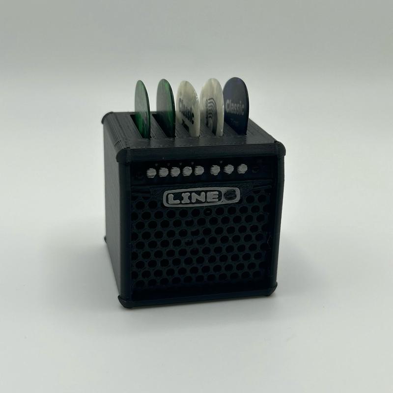 Mini Guitar Amp Pick Holder – 3D Printed, Fits 5 Picks, Perfect Gift for Guitarists!