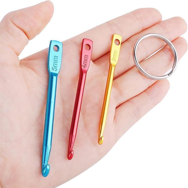 3pcs Multicolor Crochet Set, Different Size Hook Handle Knitting Needle, Portable Knitting Accessories For Sewing And Art Crafts DIY