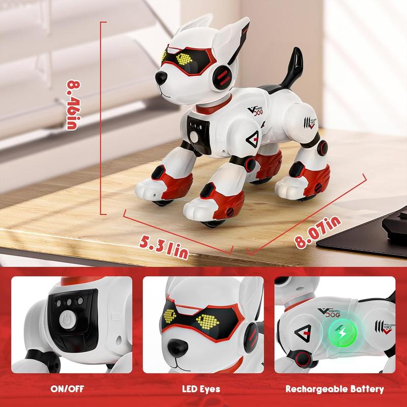 Interactive Remote Control Robot Dog Toy – Smart Programmable Robotic Puppy with Voice Control, Stunt Moves, Music, and Imitation Features