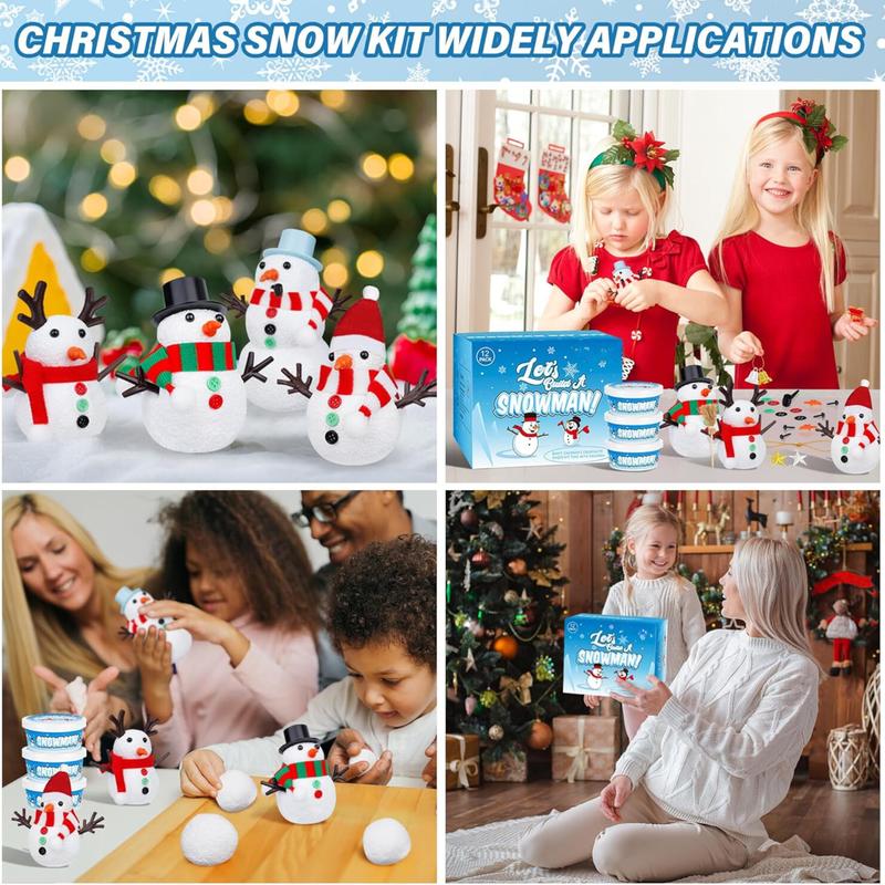 12 Pack Christmas Craft, DIY Snowman Kit for Kids, Build a Snowman Kit Indoor Decorations, Creative Kids Air Dry Modeling Clay .