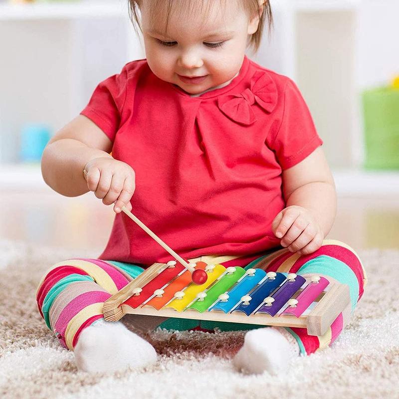 Children’s Xylophone, Best Holiday Birthday DIY Gift Ideas for Mini Musicians,, Wooden Xylophone Toys with Child Safety mallets, Children’s Educational Musical Toys