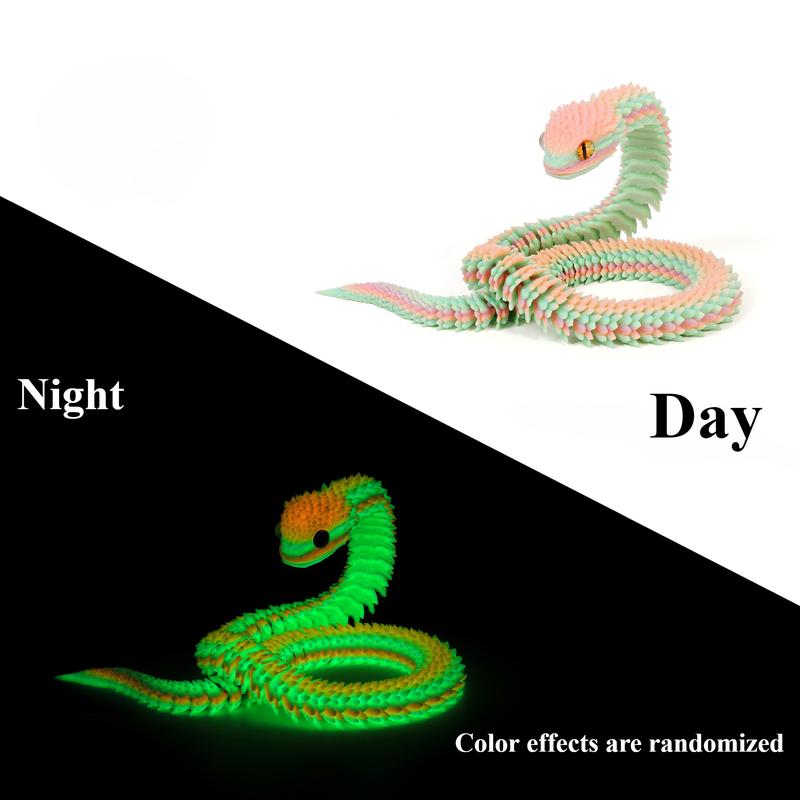 3D Printed Animals-Snake Viper,3D Printed Snake Toys 3D Printed Articulated Snake 3D Printed Animals Animal Model Ornaments Creative Funny Toy Festival Gift for Frends