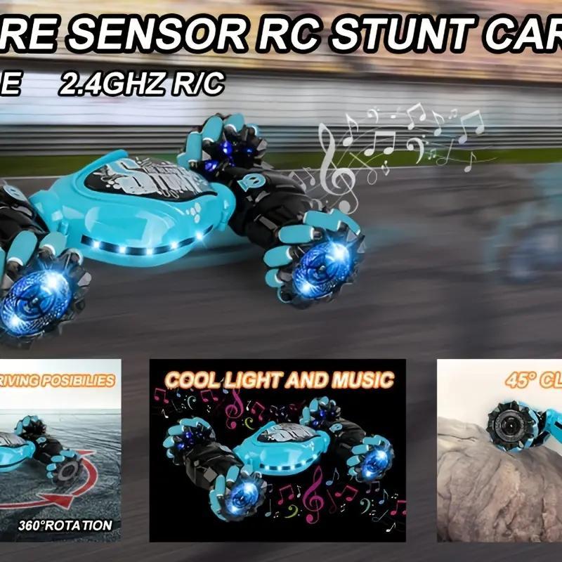 Remote Control Car Toy, 1 Set 4WD 2.4g RC Car, RC 360 Degree Stunt Car With Light & Music, Double Sided Stunt Car, Christmas Gift