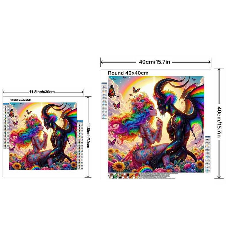 Cartoon Couple Pattern DIY Diamond Arts Colorful Painting Kit without Frame, 5D Diamond Arts Colorful Painting Kit, Wall Art Decor for Home Bedroom