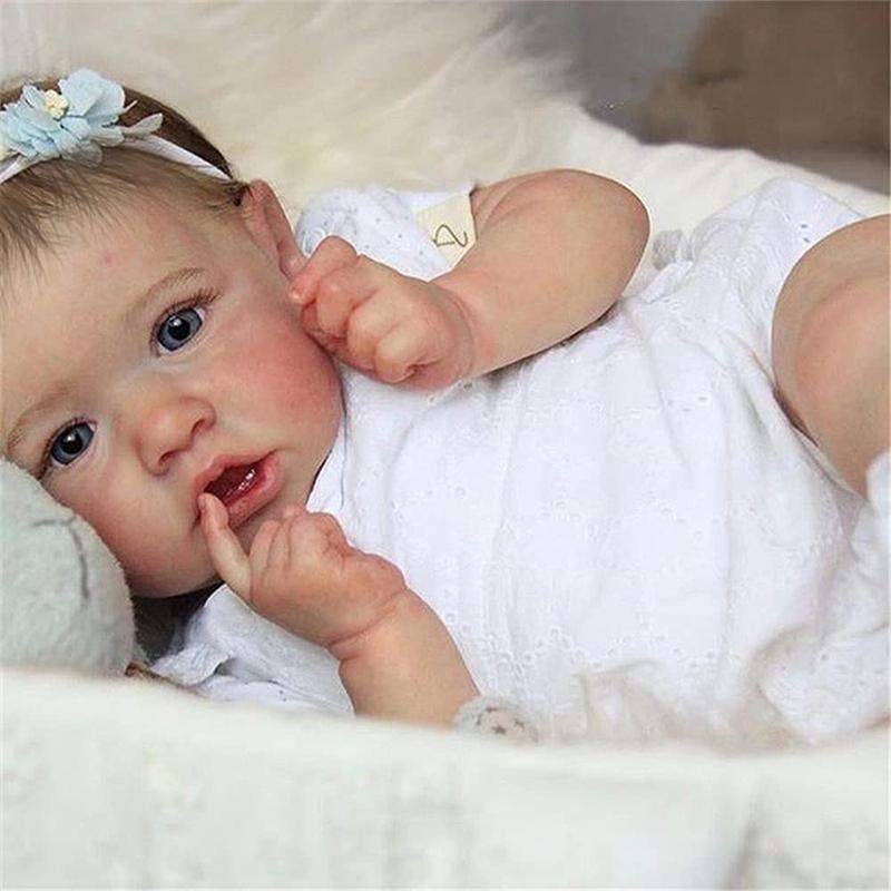 Wooroy Reborn Doll - 20-inch Newborn Girl Doll With Realistic Veins, Lifelike Handmade Vinyl with Weighted Cloth Body, Advanced Painted Gift Set for Kids Age 3+, Christmas Gift, Girl Gift, Birthday Gift, Big Sister Gift