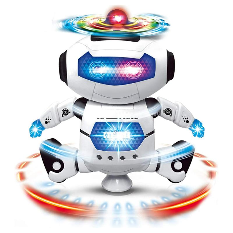 Musical Walking Dancing Robot Toy for Kids, Flashing Lights, 360° Body Spinning, Electronic Kids Toys, Perfect Gift for Xmas