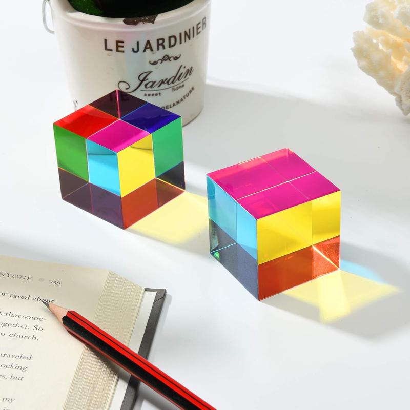 CMY Color Cube, 2.0 inch (50mm) Acrylic Mixing Color Cube Prism for Physics Education Desktop Decoration Scientific Toys,Gifts for Kids