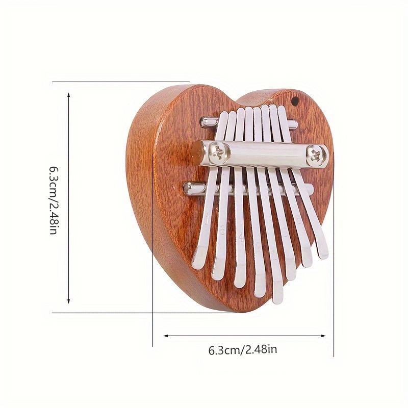 8-key Mini Wooden Kalimba, Exquisite Heart Shaped Finger Thumb Piano, Marimba Musical Good Accessory Pendant Gift, Christmas Gift