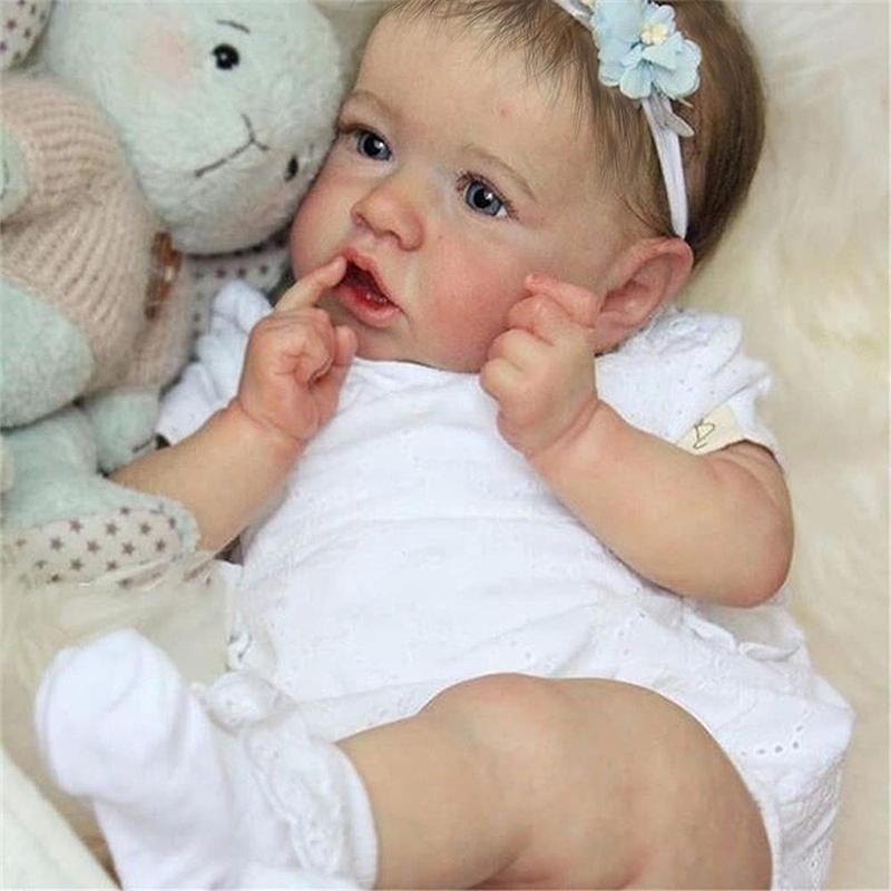 Wooroy Reborn Doll - 20-inch Newborn Girl Doll With Realistic Veins, Lifelike Handmade Vinyl with Weighted Cloth Body, Advanced Painted Gift Set for Kids Age 3+, Christmas Gift, Girl Gift, Birthday Gift, Big Sister Gift