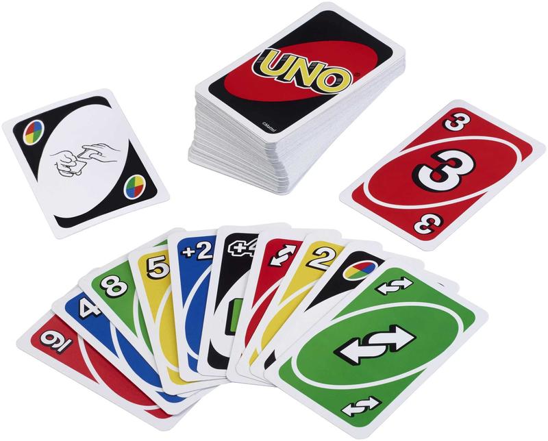 UNO - Classic Colour & Number Matching Card Game - 112 Cards - Customizable & Erasable Wild - Special Action Cards Included - Gift for Kids 7+, W2087