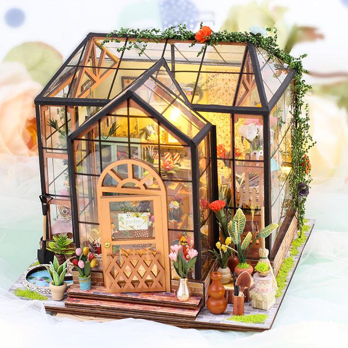 Create Your Own Flower Oasis with DIY Miniature Jenny Greenhouse - Wooden Dollhouse Kit - Doll Houses & Playsets