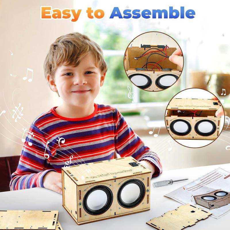 STEM Science Kits for Kids Age 8-12, Build Your Own Bluetooth Speaker - Teen Boys Gifts for 12 11 10 Year Old Boy Toys, DIY STEM Crafts Science Experiments for Kids Toys 8-13 and up