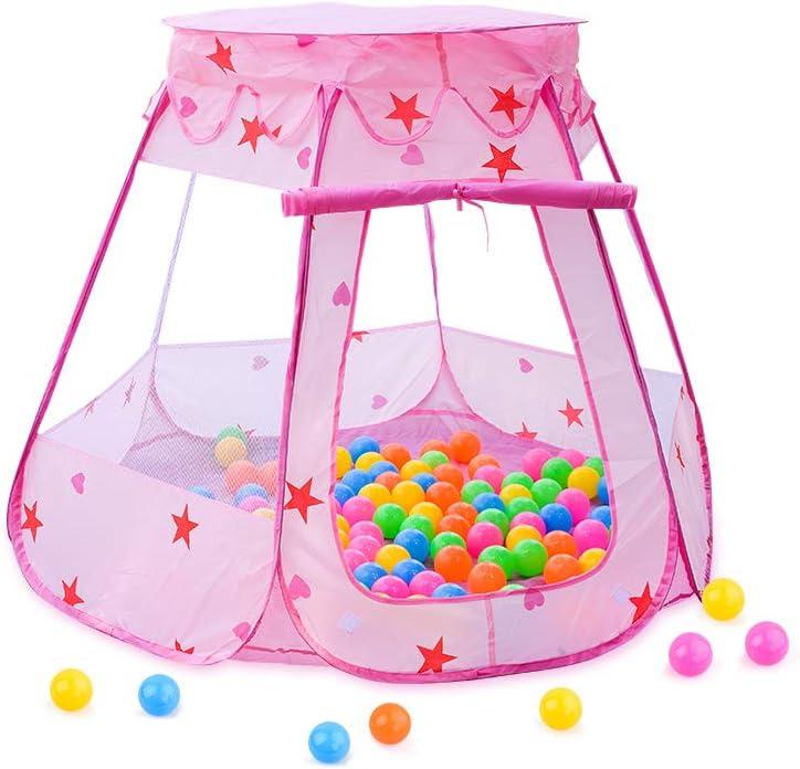 Christmas gift Pop Up Pink Princess Play Tent – Foldable Pretend Playhouse & Ball Pit for Indoor Outdoor Fun