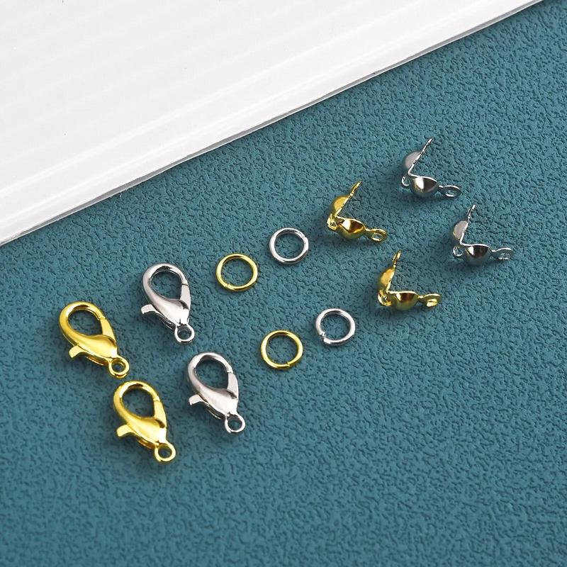 DIY Jewelry Making Tool Kit, 570pcs set Lobster Clasps, Chain Clasps & Rings, Handmade Necklace Bracelet Material, DIY Jewelry Making Accessories for DIY Crafts Projects