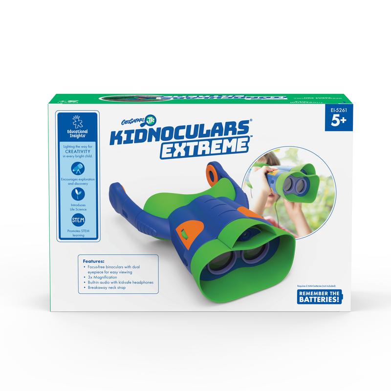 Educational Insights GeoSafari Jr. Kidnoculars Extreme, Kids Binoculars With Audio, Perfect Outdoor Toy For Ages 5+