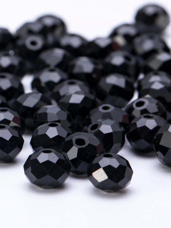 Black Glass Beads, Faceted Crystal Glass Beads, Fashion for Handmade DIY Necklace Bracelet Earrings, Jewelry Making Craft Supplies