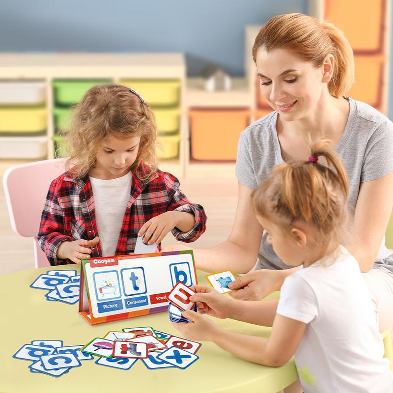 CVC Word Builder, Magnetic Sight Word Games with Flashcards, Educational Toy Gift for Kids