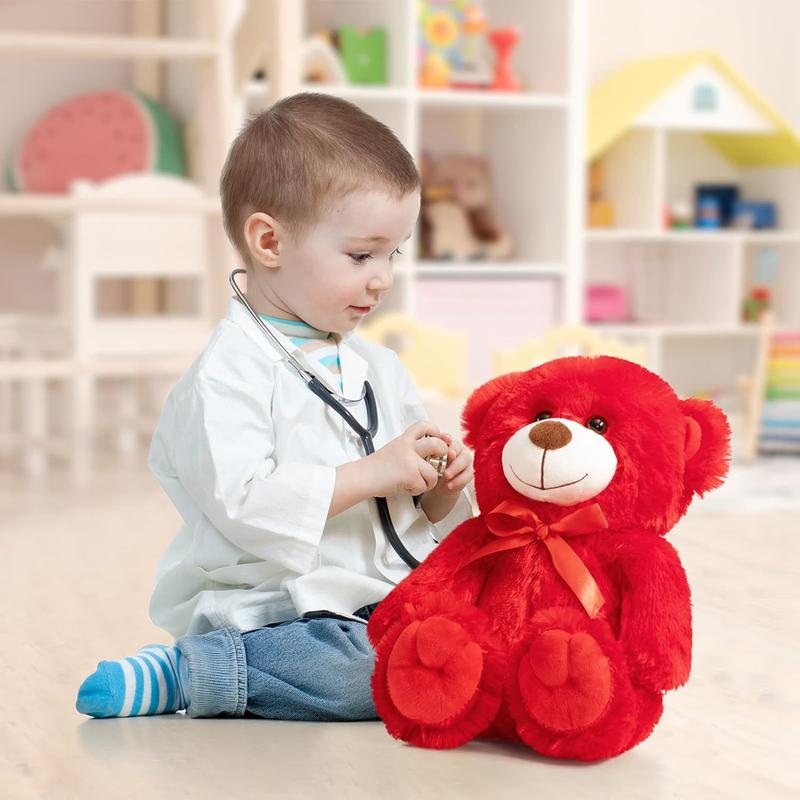 Super Color Teddy Bear Stuffed Animals Plush Toy for Children Girlfriend Family Congratulations Baby Shower Birthday Red 14 inch