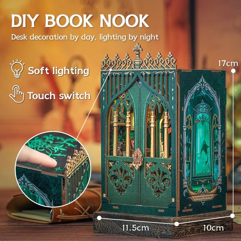 DIY Dollhouse Booknook Bookshelf Insert Decor Alley with LED Light - CUTEBEE Wood DIY Package