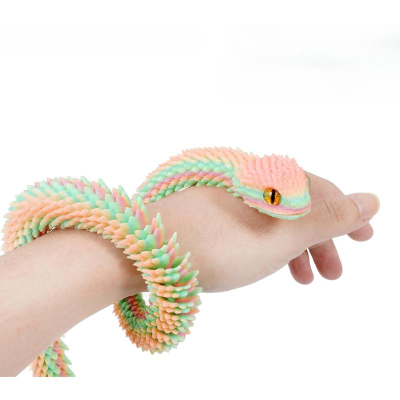 3D Printed Animals-Snake Viper,3D Printed Snake Toys 3D Printed Articulated Snake 3D Printed Animals Animal Model Ornaments Creative Funny Toy Festival Gift for Frends