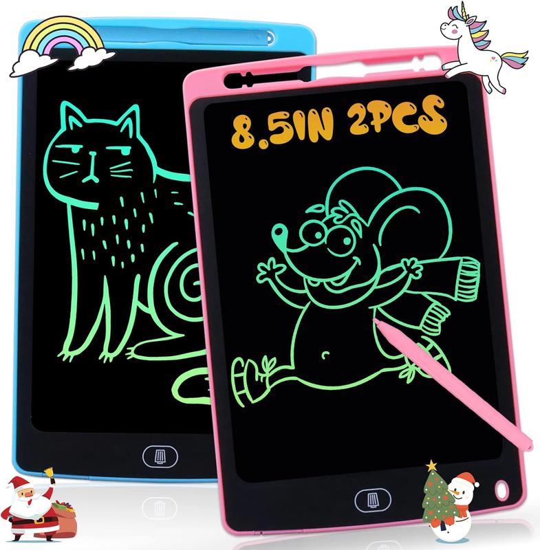 2 LCD children's writing boards, 8.5 inch (approximately 21.6 cm) colored graffiti board drawing board, erasable and reusable electronic drawing pad and children's drawing writing board, suitable for gifts for girls and boys aged 3, 4, 5, 6, and 7