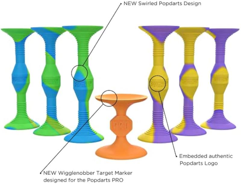 Popdarts PRO Pack Game Set (Wigglenobber Target Marker) - Indoor, Outdoor Suction Cup Throwing Game - Competition with a POP