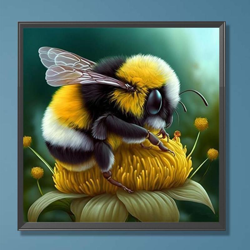 Bee Pattern DIY Diamond Art Painting Picture Without Frame, DIY 5D Diamond Arts Painting Kit, Wall Art Decor for Home Living Room Bedroom