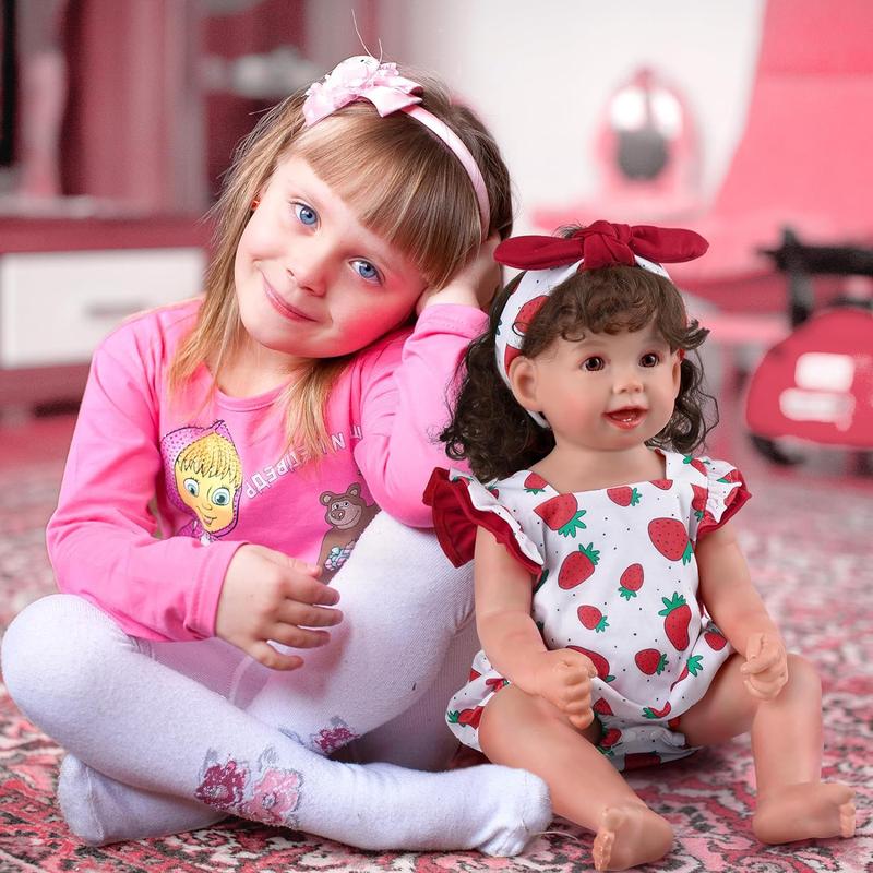 Reborn Baby Doll Clothes For 20- 22 Inch Baby Doll Strawberry Clothes Outfits With Pacifier Newborn Girl