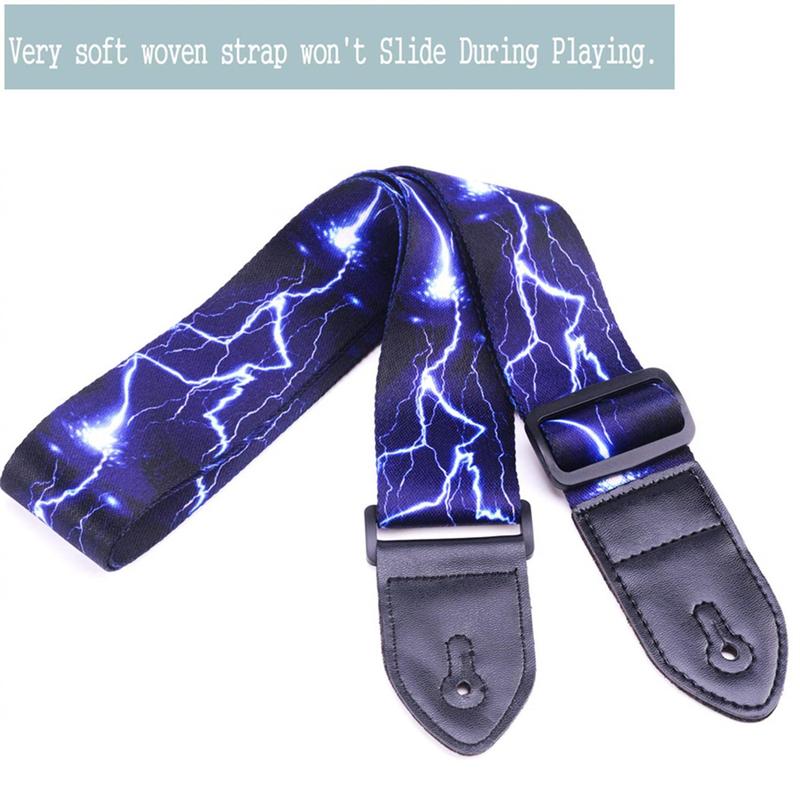 Guitar Backpack, 10pcs Lightning Pattern Guitar Strap, Electric & Acoustic Guitar Accessories, Music Accessories for Guitar Player