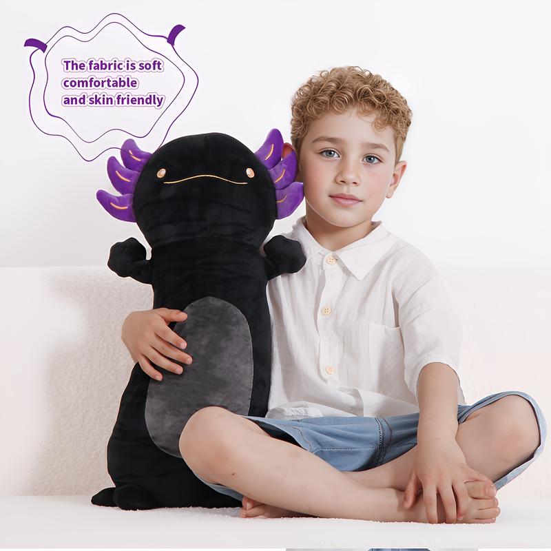 20inch Cute Salamander Stuffed Animal Plush Toy, Huge Body Salamanders Pillows Mysterious Black Large Axolotl Pillow, Birthday Gift for Boys and Girls Halloween