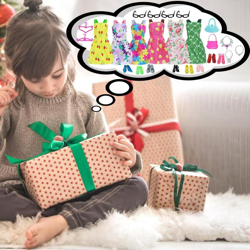 Christmas gift 42 Pcs Doll Clothes and Accessories Set (11.5 Inch Dolls) - Includes Fashion Dresses, Shoes, Necklaces, Handbags, Hangers & More