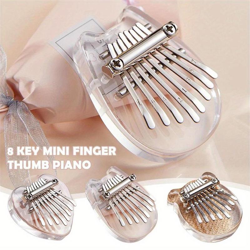 8 Key Kalimba Instrument, 1 Count Mini Musical Keyboard, Thumb Piano, Clear Acrylic Thumb Piano, Portable Instrument Gift, Christmas Gift