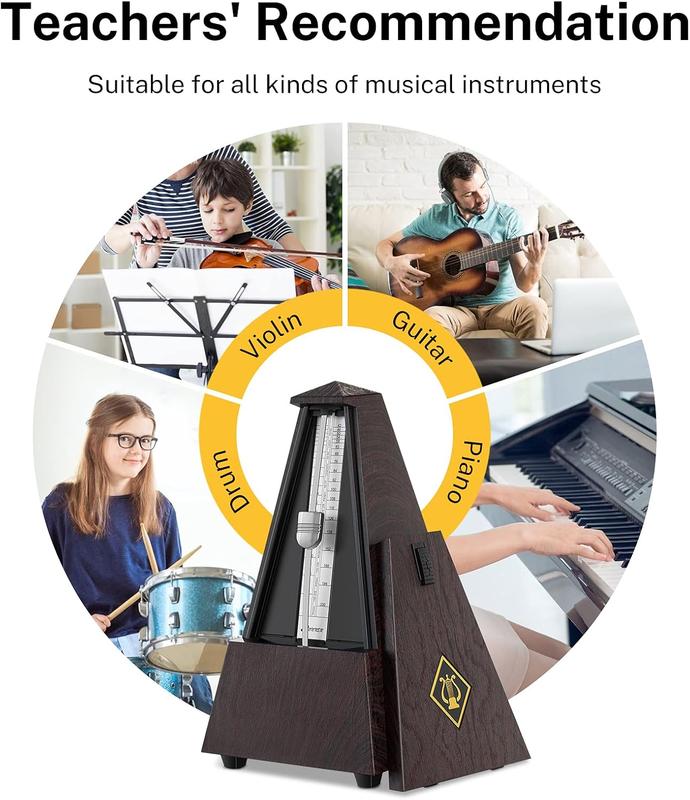 Donner Mechanical Metronome for Piano Guitar Drum Violin Saxophone Musician, Track Beat and Tempo, Loud Sound, Steel Movement, DPM-1