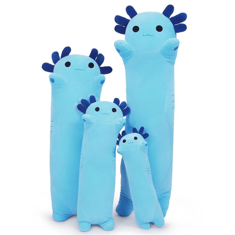 SNOWOLF 19.7“ 27.5” 35.4“ 43.3”Long Axolotl Stuffed Animals Soft Long Axolotl Plush Pillow Cute Axolotl Plush Body Pillow Gifts for Kids Girlfriend Christmas Valentine's Day