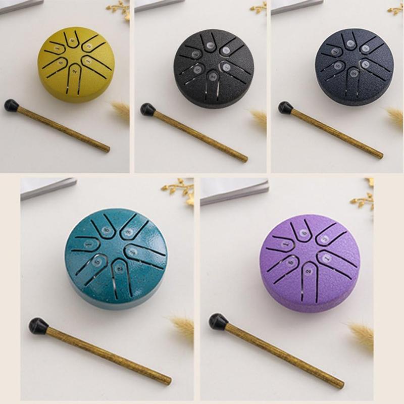 Outdoor Mini rain drum tambourine Steel tongue drum Outdoor rain drum Musical instrument Outdoor Notes in the rain Waterproof hand disc drum Therapy instrument for yoga, meditation and music therapy for all ages (dark blue) (Limited time offer)