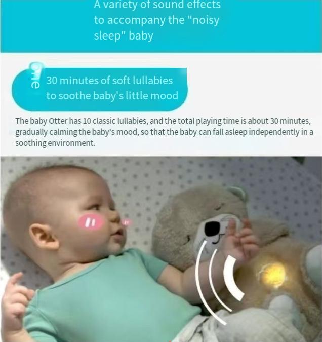 Ease anxiety with an otter stuffed animal with sensory details music lights