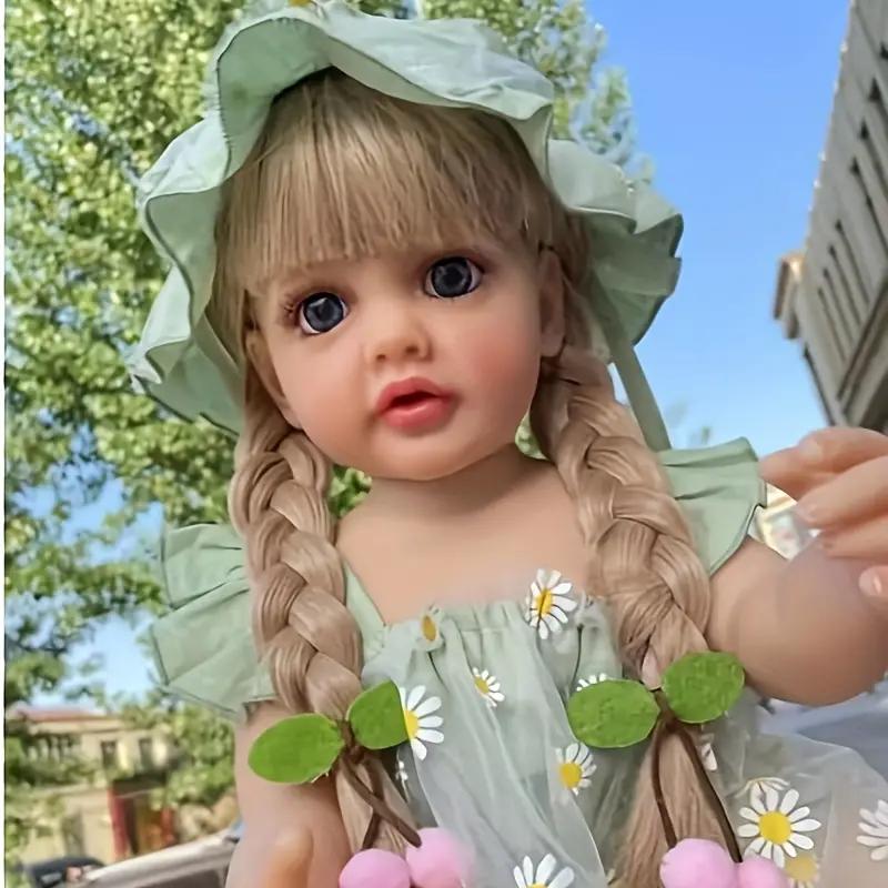 MADOLL 55cm Lifelike Silicone Princess Doll, 22in Newborn Soft Art Toy, Christmas Gift for Girls