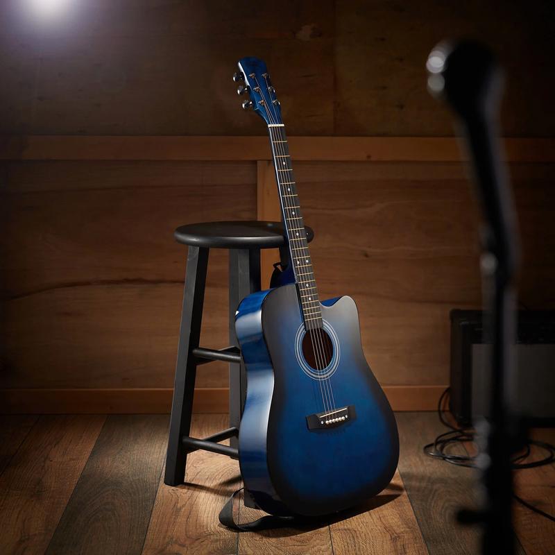 41-Inch Beginner Acoustic Guitar Starter Package, Blue