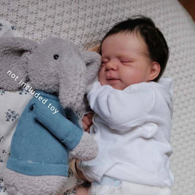 Realistic Reborn Sleeping Doll with Accessories Set, 19 Inch Alive Newborn Bebe Cute Bedtime Toy, Child Birthday Gift