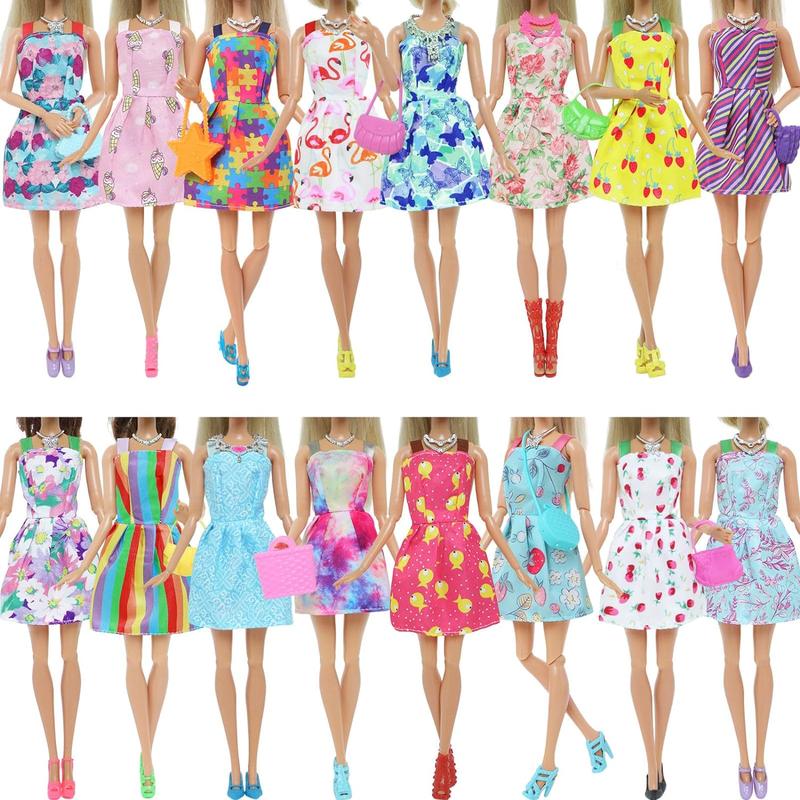 Christmas gift 42 Pcs Doll Clothes and Accessories Set (11.5 Inch Dolls) - Includes Fashion Dresses, Shoes, Necklaces, Handbags, Hangers & More